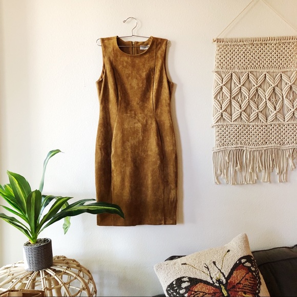 Calvin Klein Dresses & Skirts - ★HP★ Calvin Klein Sleeveless Dress Faux Suede
